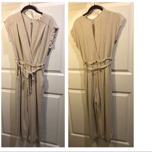 Oatmeal Deep V Jumpsuit